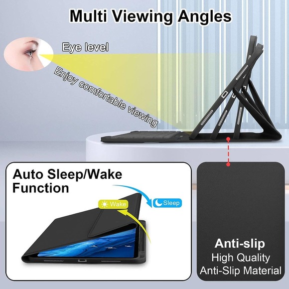 Black ultra-thin keyboard Bluetooth-Long Life-for iPad-Galaxy-Smartphones ETC - Picture 5 of 10